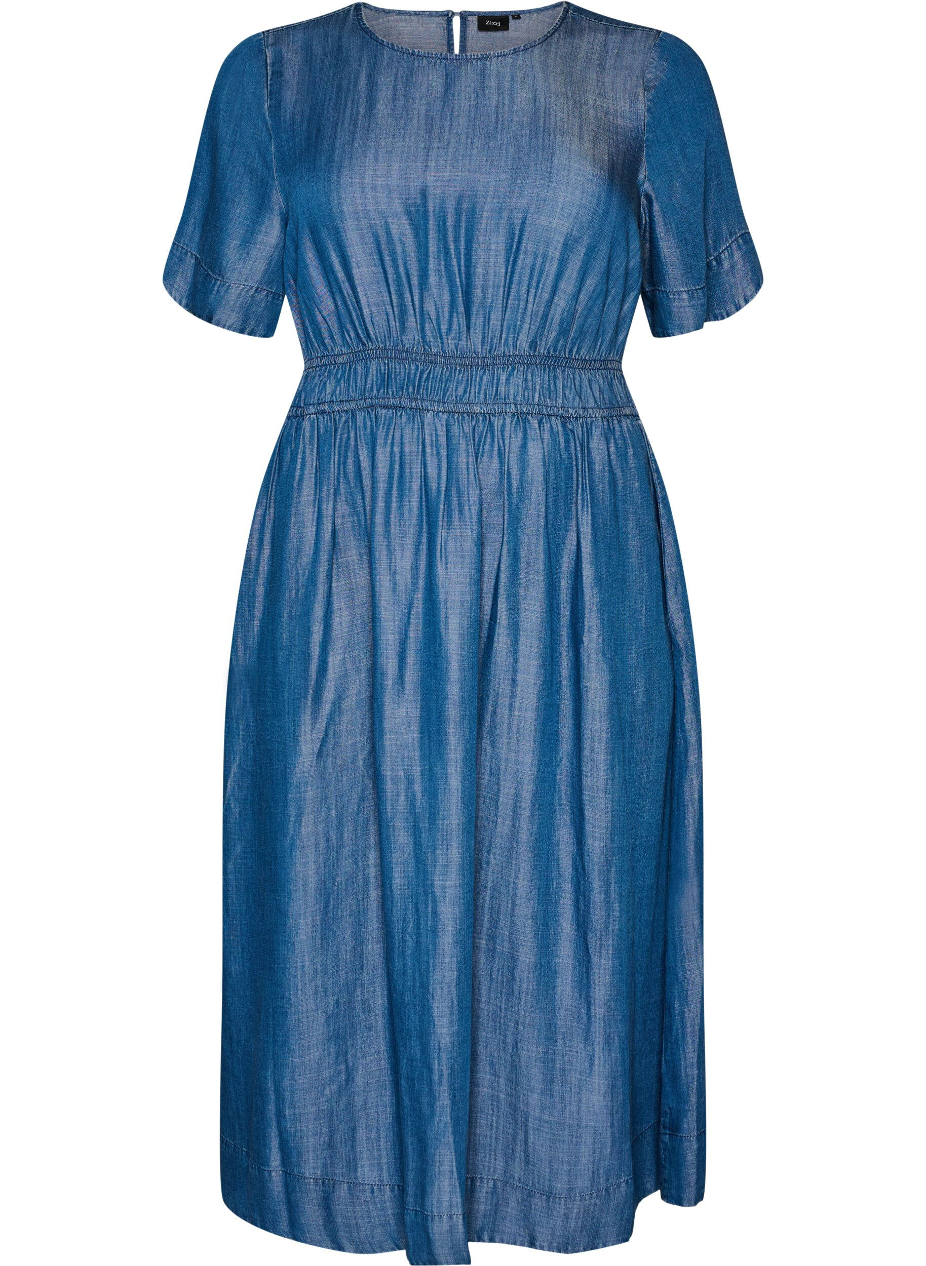 Midikleid in Jeans-Optik mit Gummizug in der Taille