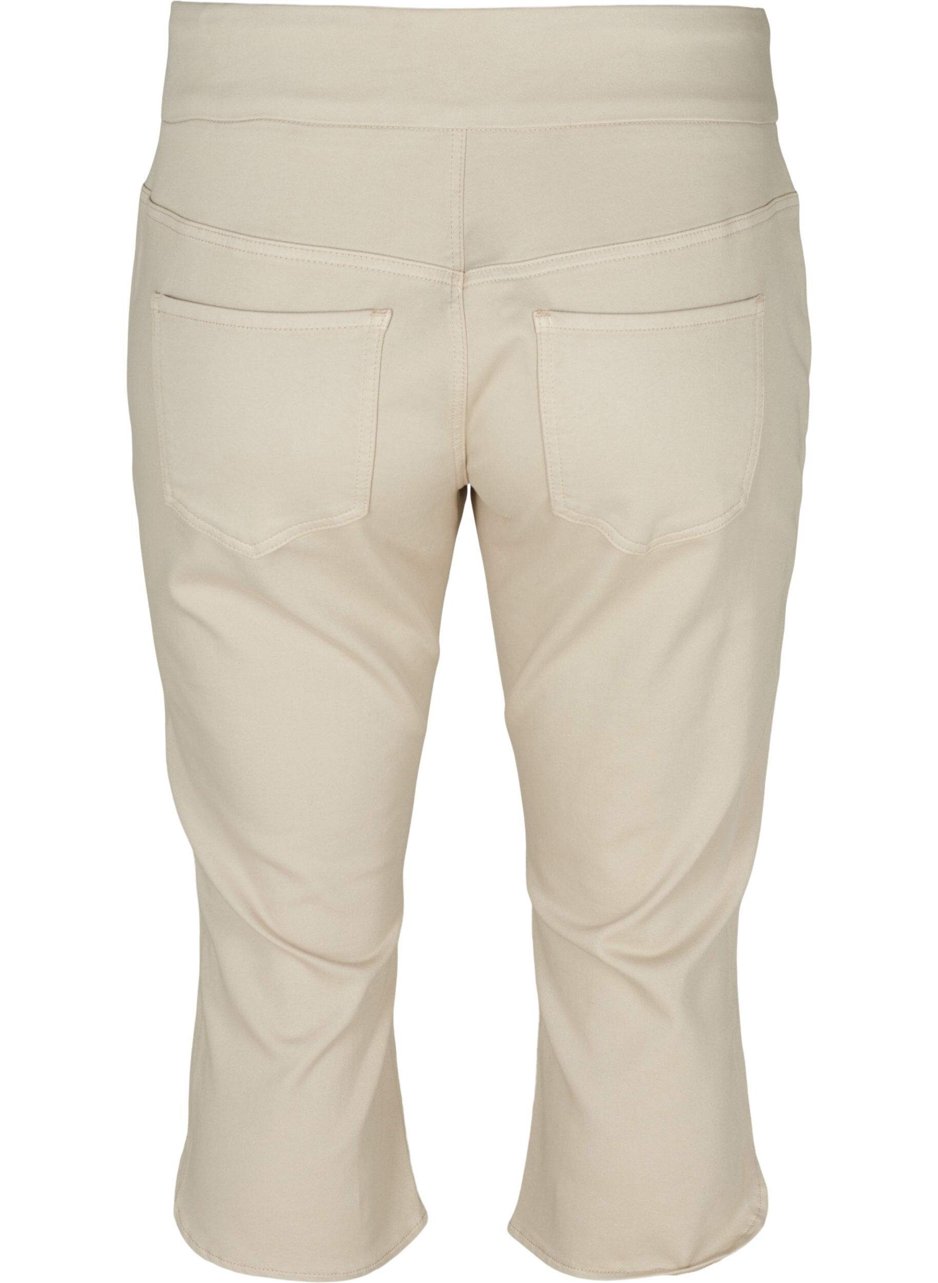 Zizzi Eng anliegende Caprihose aus einer Baumwollmischung, Rainy Day, Packshot image number 1
