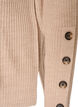 Strickbluse mit Rippstruktur und Knopfdetails, Beige, Packshot image number 3