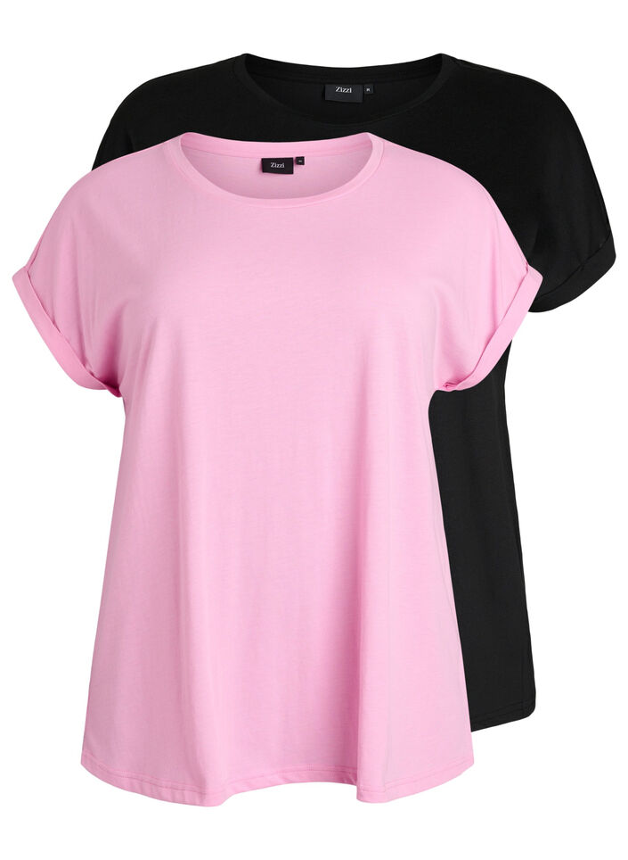 2er-Pack kurz&auml;rmlige T-Shirts, Pink, Packshot image number 0