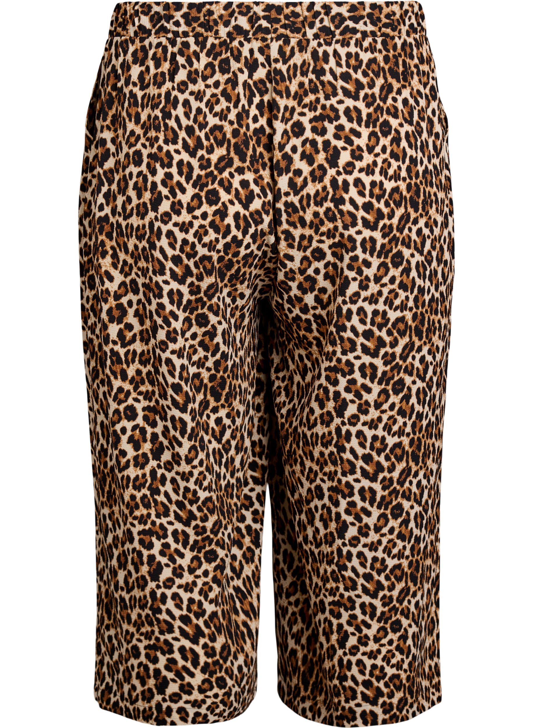 Zizzi Culotte-Hose mit Print, Gr&uuml;n, Packshot image number 1