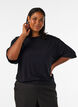 Bluse aus Jersey mit ellbogenlangen Ballon&auml;rmeln, Schwarz, Model image number 0