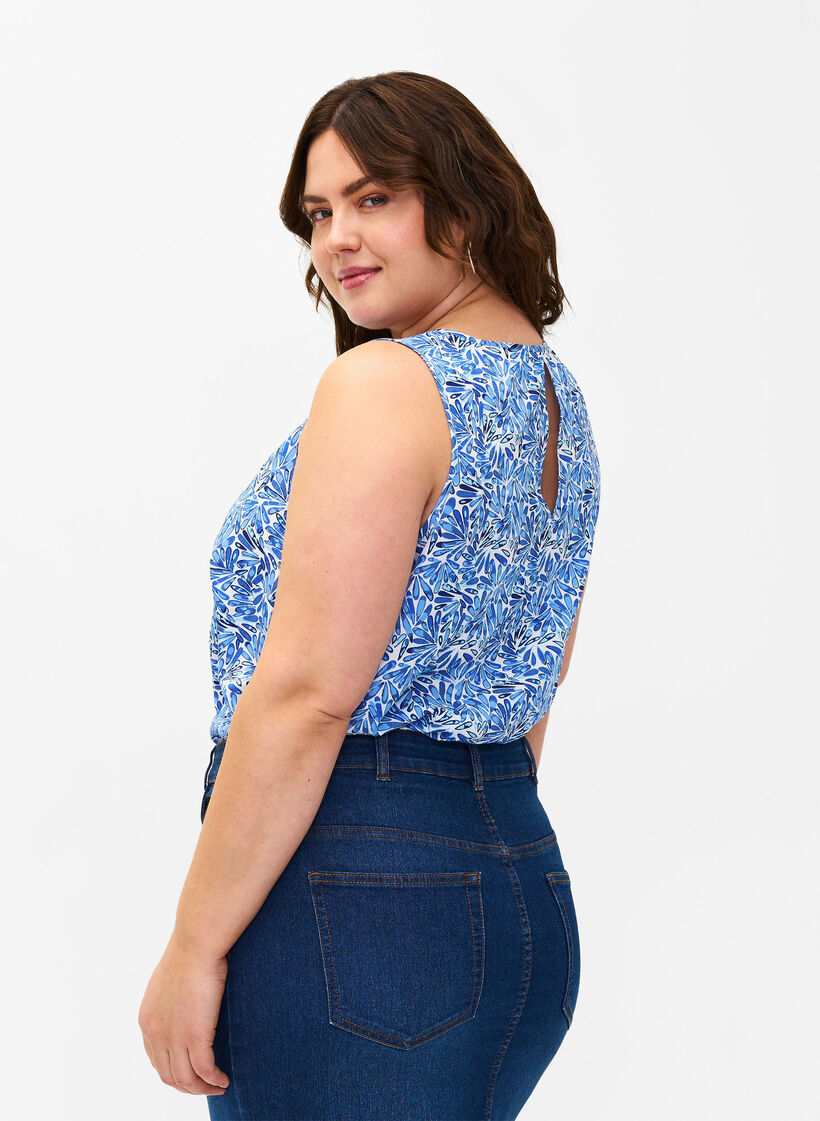 Flash – Ärmelloses Top mit Aufdruck, Blau, Model image number 2