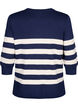 Gestreifter Viskose-Pullover mit 3/4-Ärmeln, Navy Blazer/Birch, Packshot image number 1
