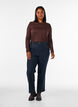 Lang&auml;rmelige Bluse aus Wolle und Viskose, Braun, Model image number 1