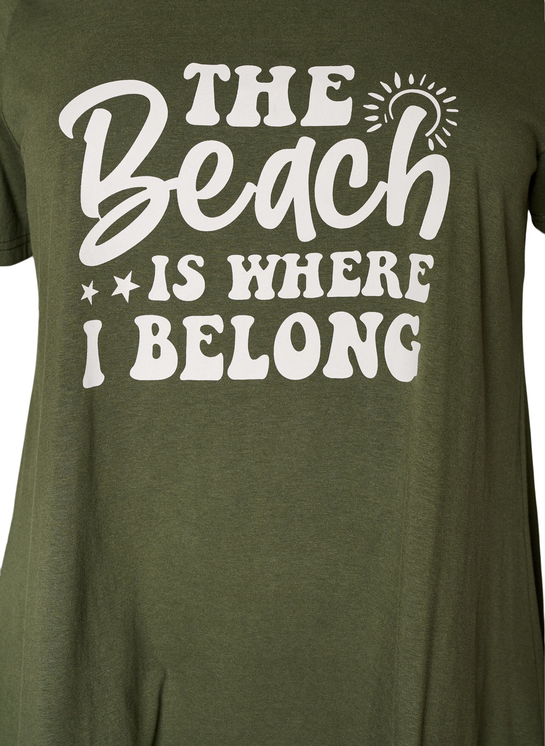 ZizziT-Shirt mit Rundhalsausschnitt und A-Linie, Gr&uuml;n, Packshot image number 2