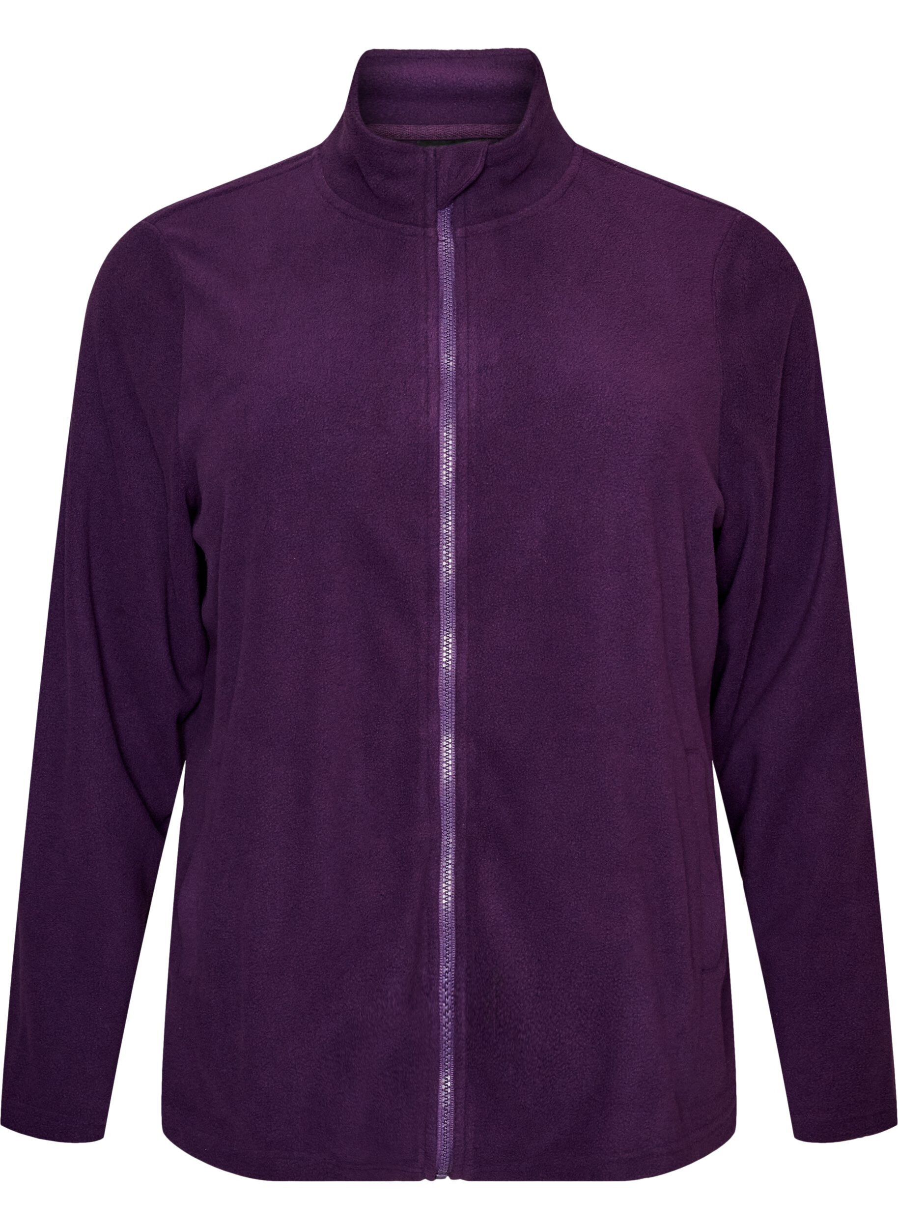 ZizziTop aus Fleece mit Rei&szlig;verschluss und hohem Kragen, Lila, Packshot image number 0