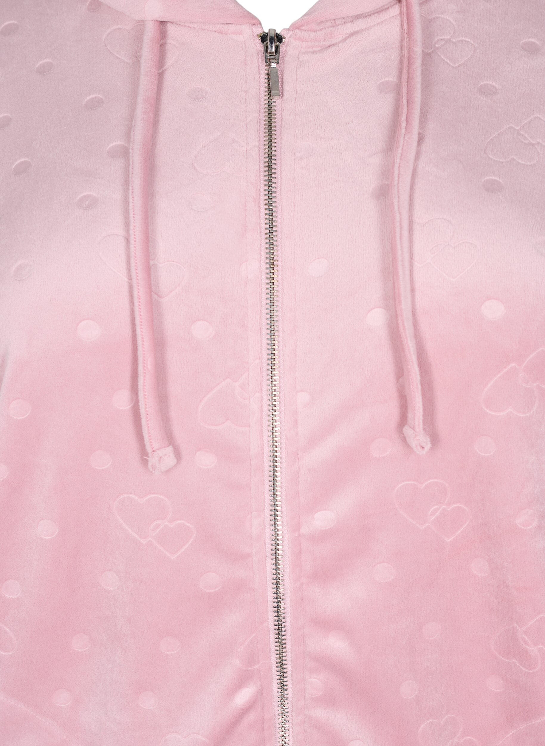 Zizzi Strickjacke aus Velours mit Kapuze und Taschen, Pink, Packshot image number 2