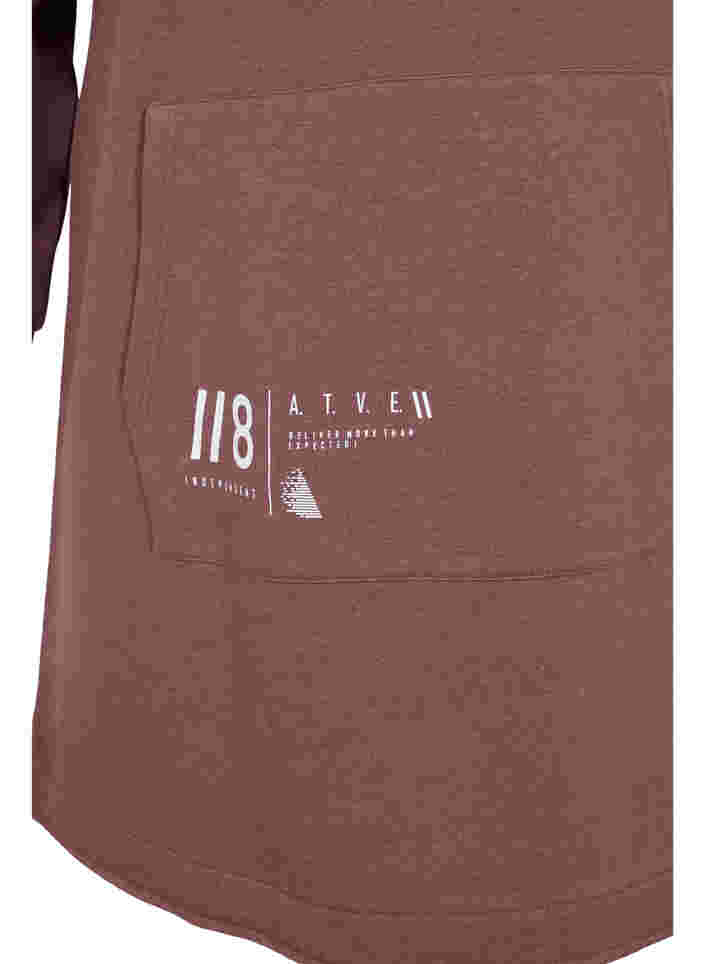 Sweatkleid mit Kapuze und Tasche, Marron, Packshot image number 3
