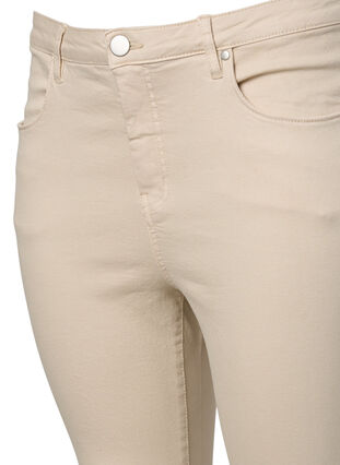Super Slim Fit Amy Jeans mit hoher Taille, Oatmeal, Packshot image number 2