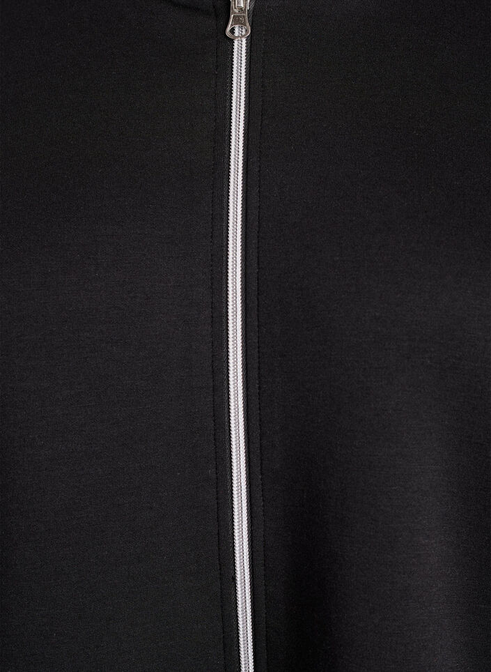 Scuba-Hoodie mit Reißverschluss und Taschen, Schwarz, Packshot image number 2