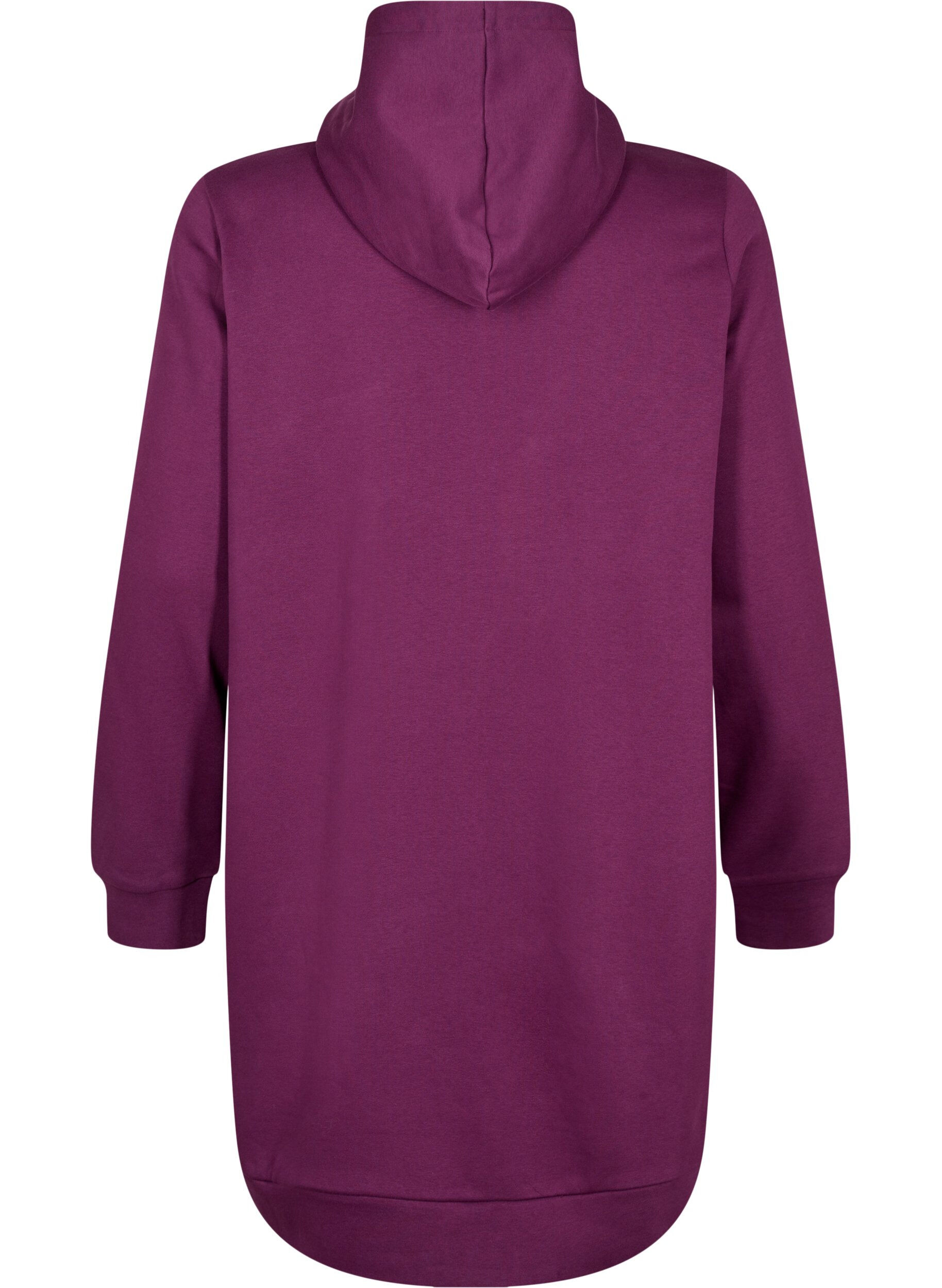 Zizzi Sportliches Sweatshirtkleid mit Kapuze, Pickled Beet/SilverP, Packshot image number 1