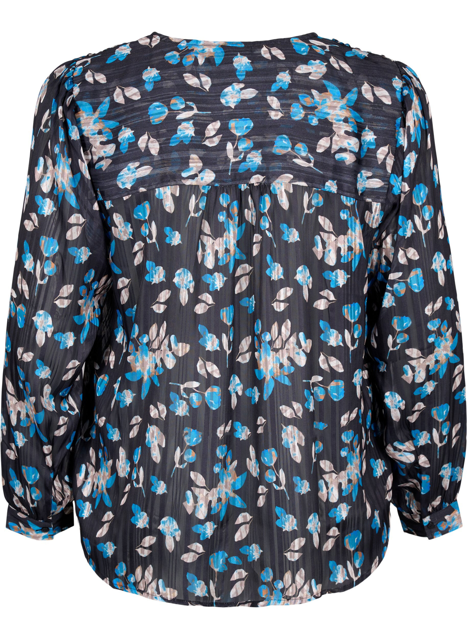 Zizzi Langarmshirt mit Kn&ouml;pfen, Schwarz, Packshot image number 1