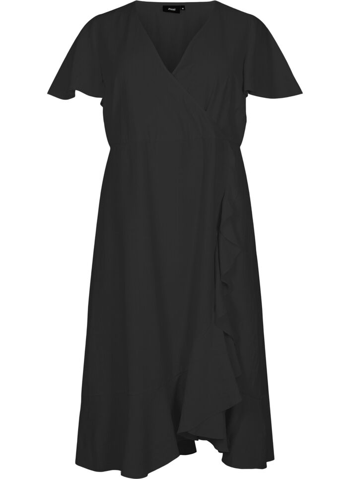 Midikleid mit Fledermausärmeln, Black, Packshot image number 0