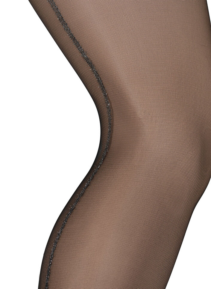  20 Denier Strumpfhose mit Lurex-Naht, Black, Packshot image number 1