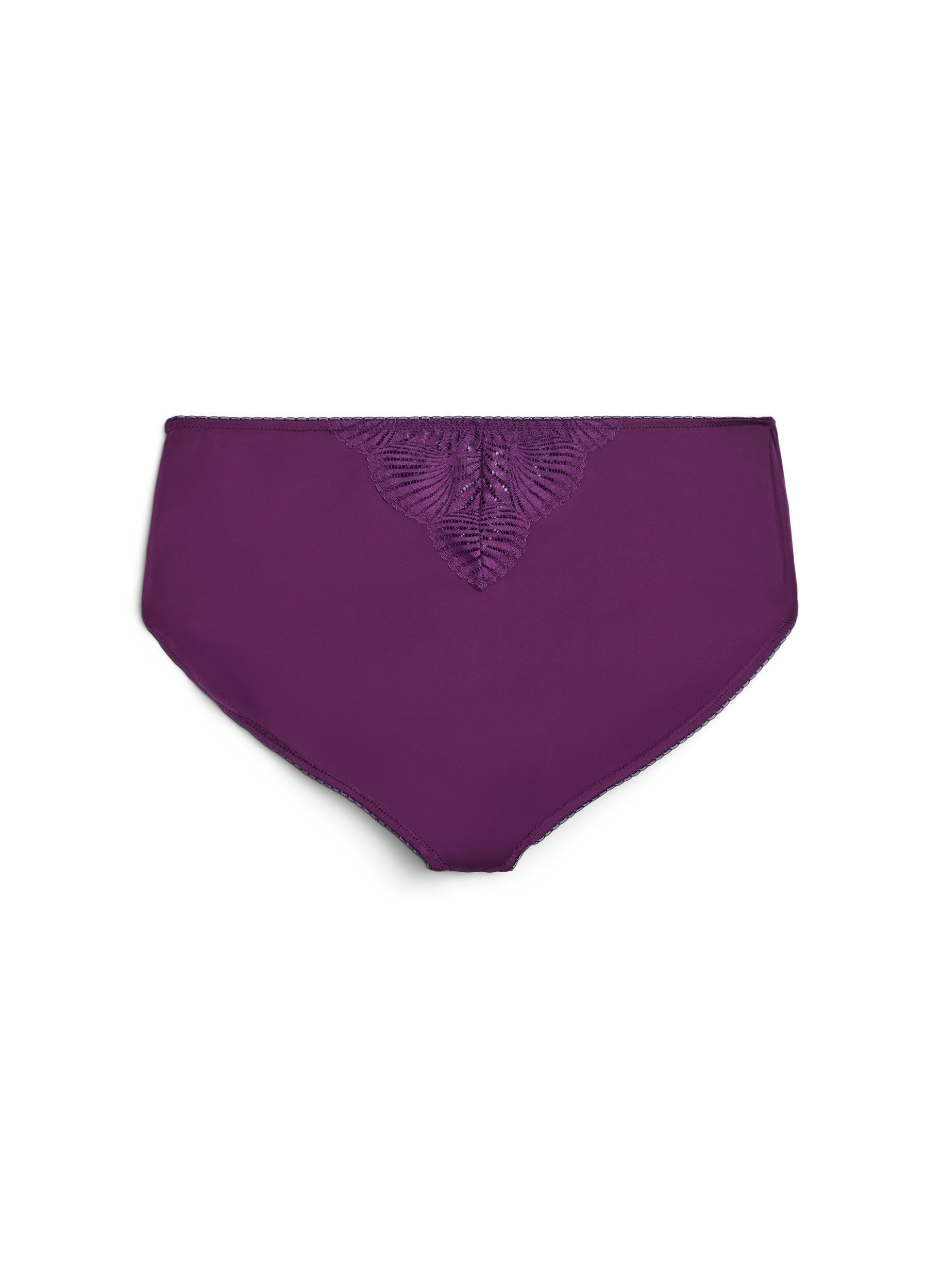 Zizzi Slip-Unterhose in Mikrofasergewebe mit Spitze, Dunkles Bordeaux, Packshot image number 1