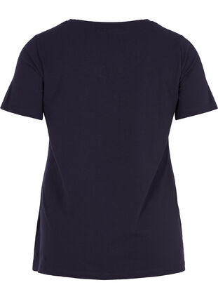 Einfarbiges basic T-Shirt aus Baumwolle, Night Sky, Packshot image number 1