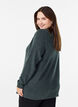 Melierte Strickbluse mit Rundhalsausschnitt, Gr&uuml;n, Model image number 2