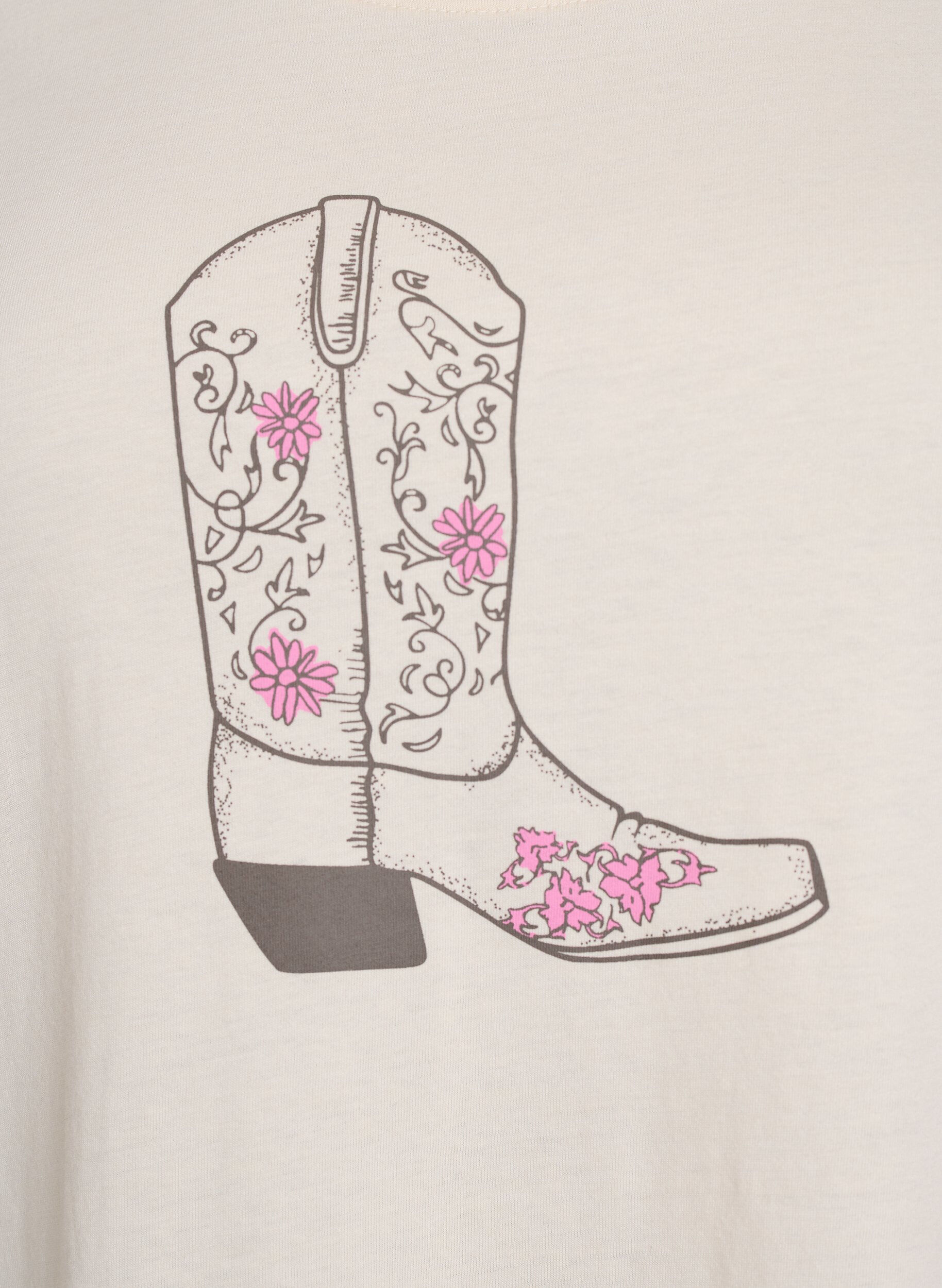 ZizziT-Shirt mit Print, Vanille, Packshot image number 2