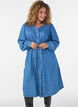 Jeanskleid mit V-Ausschnitt und Bindeg&uuml;rtel, Blau, Model image number 0