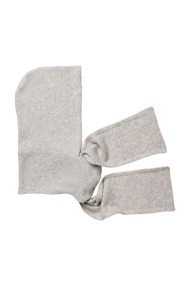 Strickschal mit Kapuze, Grau, Packshot image number 0