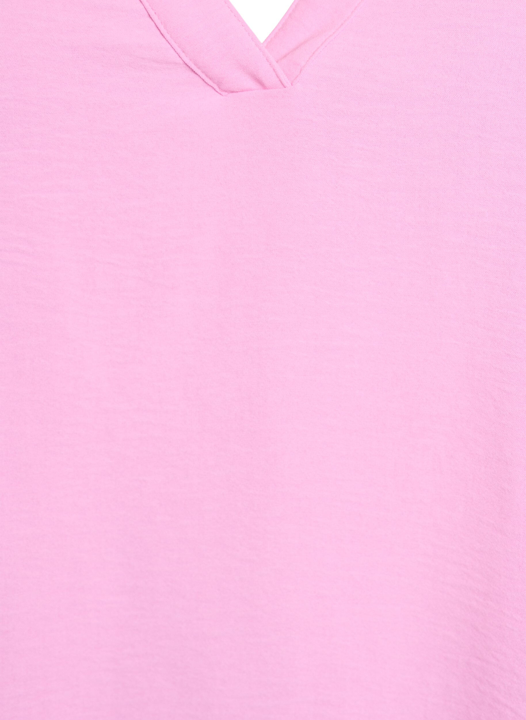 Zizzi &Auml;rmelloses Oberteil mit Faltendetails, Pink, Packshot image number 2