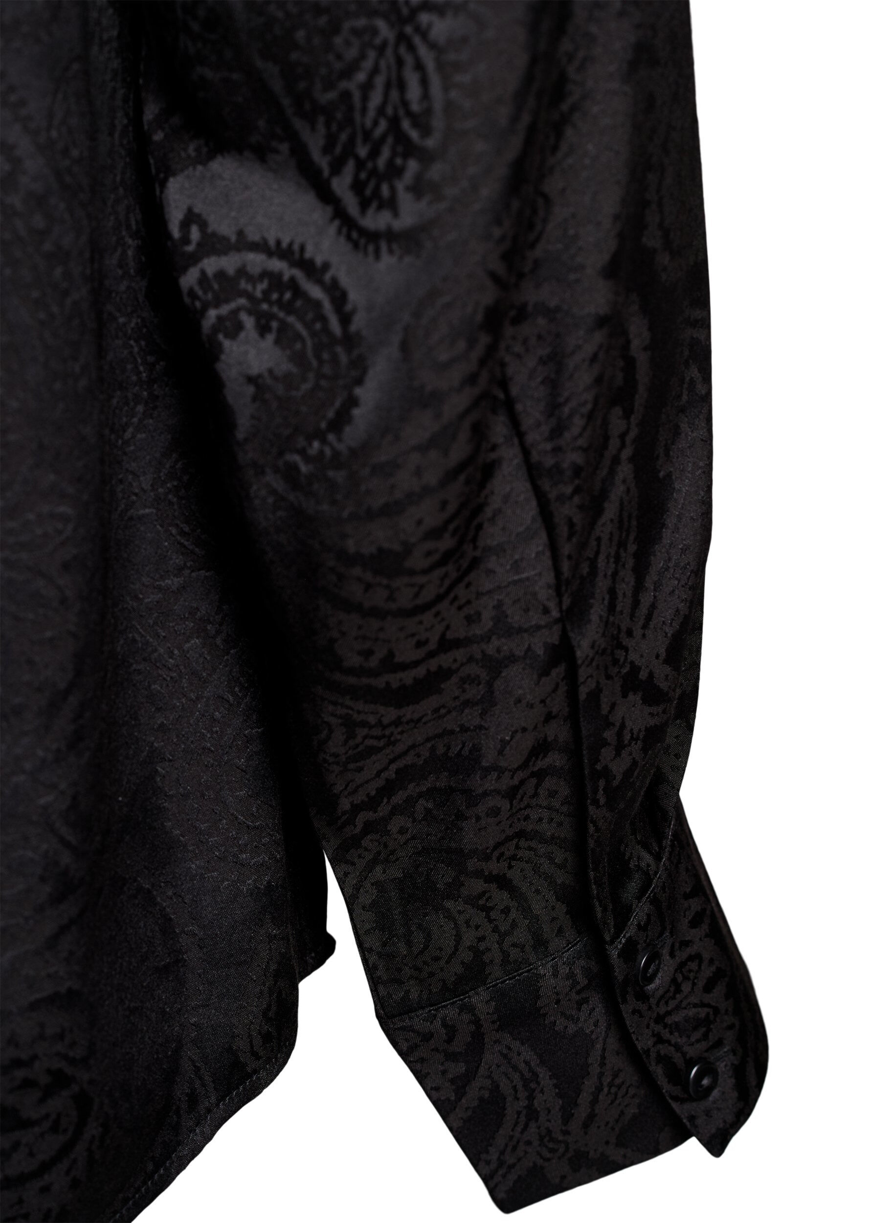 ZizziBluse mit Ton-in-Ton Paisleymuster, Schwarz, Packshot image number 3