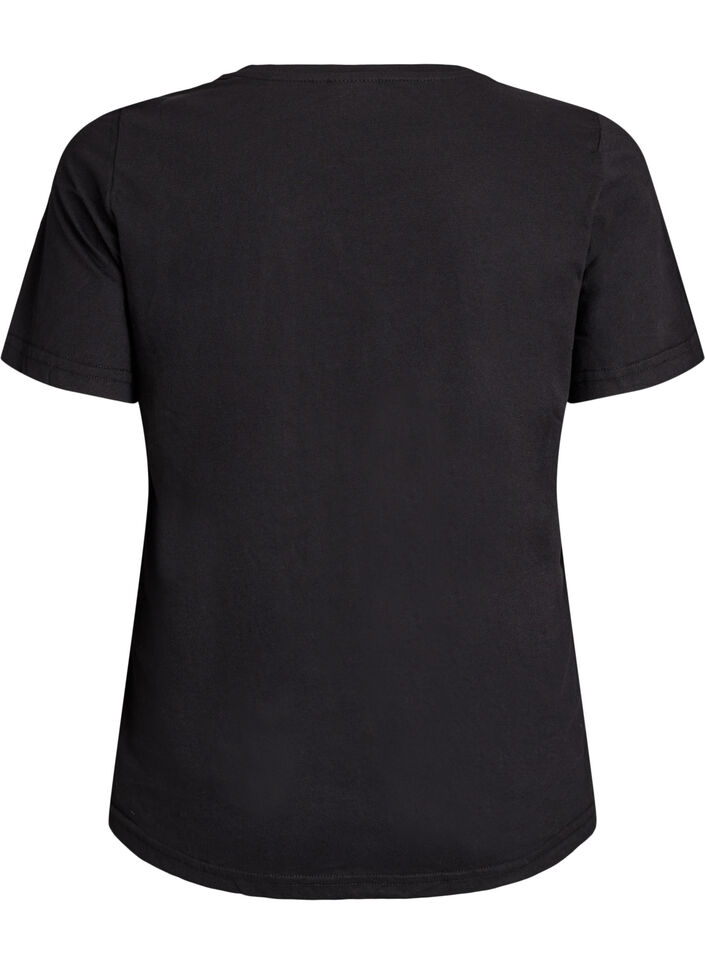 T-Shirt mit Print, Schwarz, Packshot image number 1