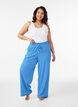 Gestreifte Schlafanzughose mit hoher Taille und weiten Beinen, Blau, Model image number 0