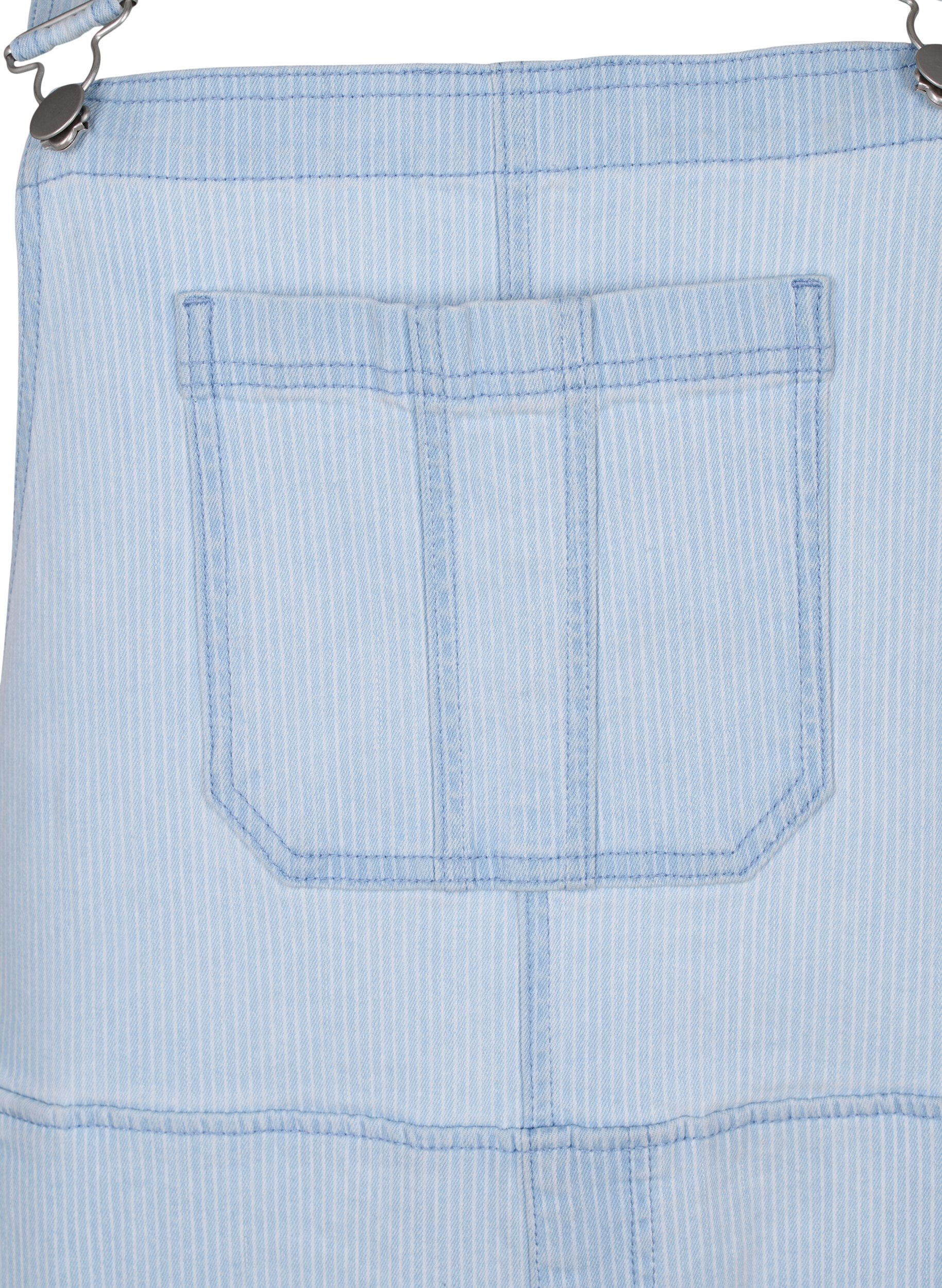 ZizziGestreifte Jeans-Latzhosen, Blau, Packshot image number 2
