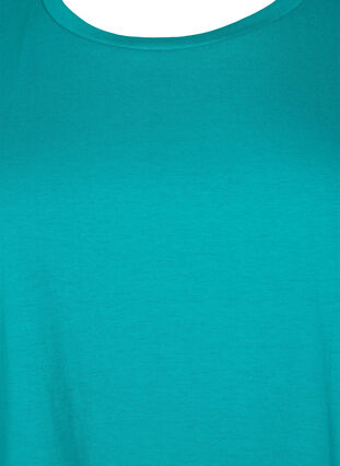 Kurzärmeliges T-Shirt aus einer Baumwollmischung, Teal Blue, Packshot image number 2