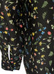 Kleid mit Allover-Muster und einer Volantlage, Schwarz, Packshot image number 3