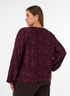 Transparente Bluse mit floraler Struktur und langen &Auml;rmeln, Rot, Model image number 2