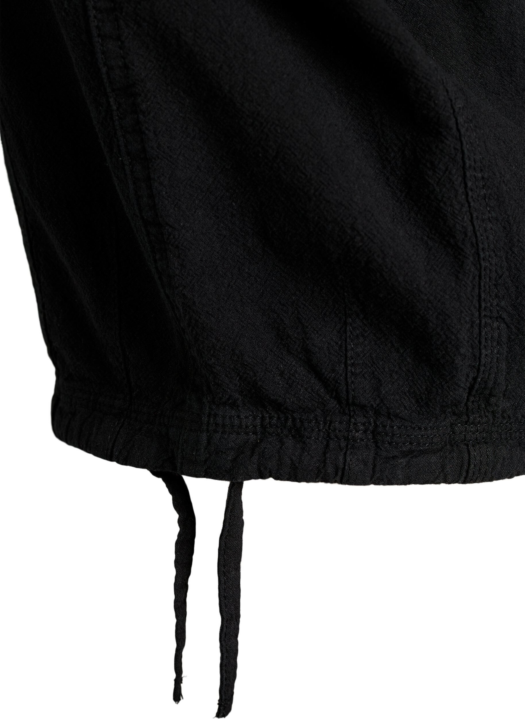 Zizzi Capri-Hose aus Baumwolle, Schwarz, Packshot image number 3