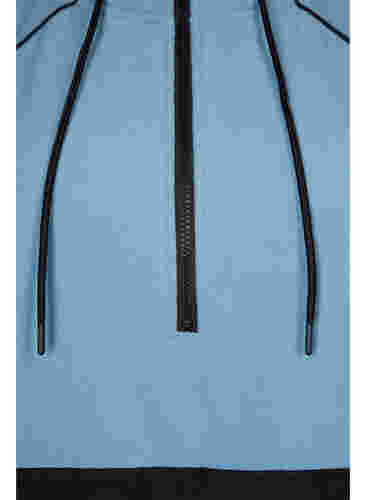 Langer Fleece-Anorak mit Reißverschluss, Smoke Blue w. Black, Packshot image number 3