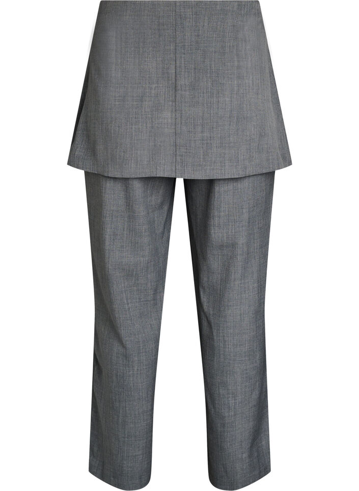 Hose im Straight Fit mit Rock, Grau, Packshot image number 1