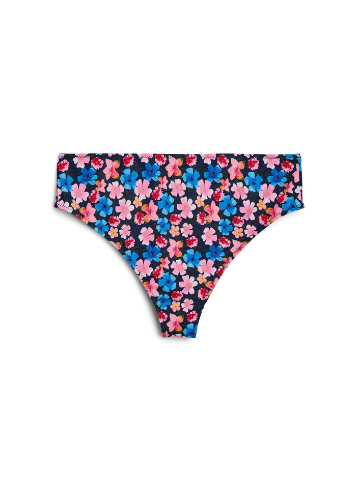 Gebl&uuml;mte Brazilian-Bikinihose, Rot, Packshot image number 0