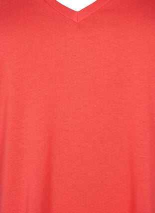 Kurzärmeliges T-Shirt mit V-Ausschnitt, Cayenne, Packshot image number 2