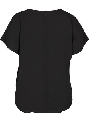Blusenshirt mit kurzen Ärmeln, Black, Packshot image number 1
