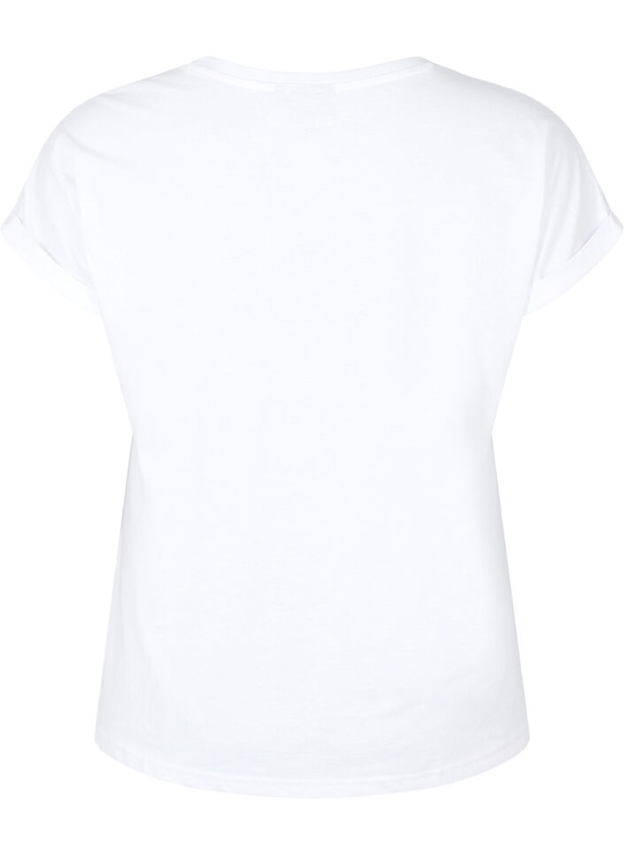 Kurz&auml;rmeliges T-Shirt aus einer Baumwollmischung, Wei&szlig;, Packshot image number 1