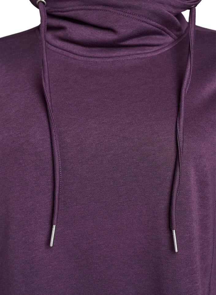 Kurzes Sweatshirtkleid mit Stehkragen und Taschen, Lila, Packshot image number 2