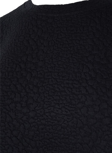 Einfarbige, strukturierte Bluse, Black, Packshot image number 2