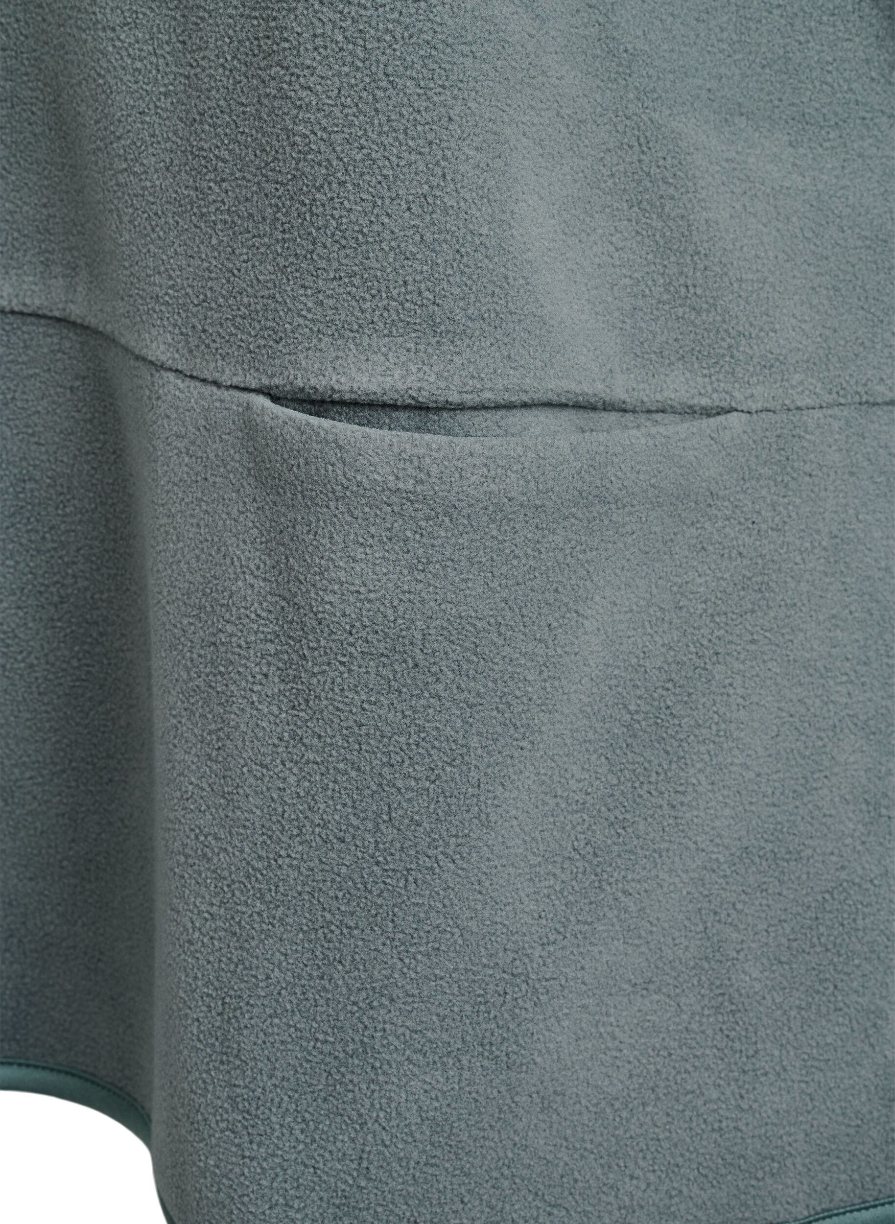 Zizzi Lockere Bluse aus Fleece mit Taschen, Gr&uuml;n, Packshot image number 3