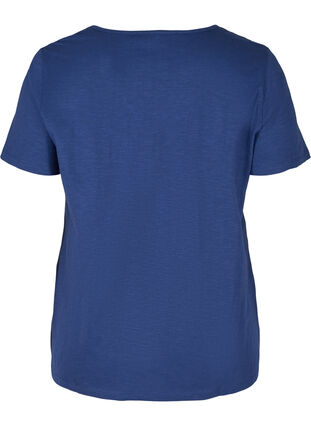 Kurzarm T-Shirt mit Lochstickerei, Twilight Blue, Packshot image number 1