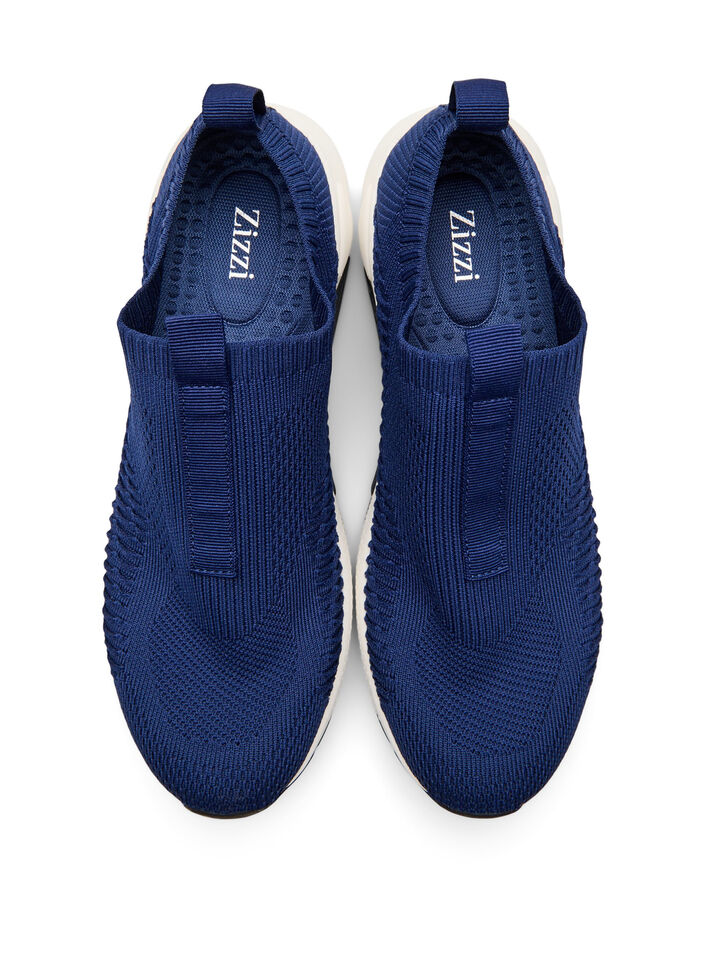 Sneakers aus dehnbarem Strickmaterial, Blau, Packshot image number 2