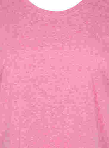 Melierte Bluse mit kurzen Ärmeln, Fuchsia Purple Mel., Packshot image number 2