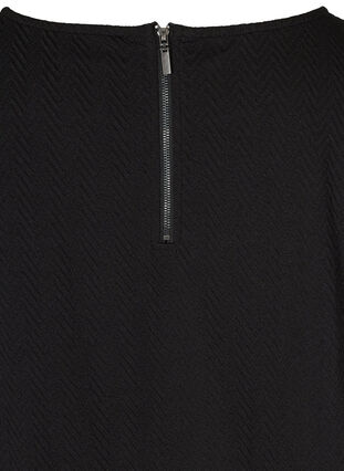 Bluse mit Struktur und 3/4-Ärmeln, Black, Packshot image number 3