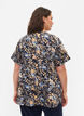 FLASH - Bluse mit kurzen Ärmeln und Print, Brown Blue Flower, Model image number 1