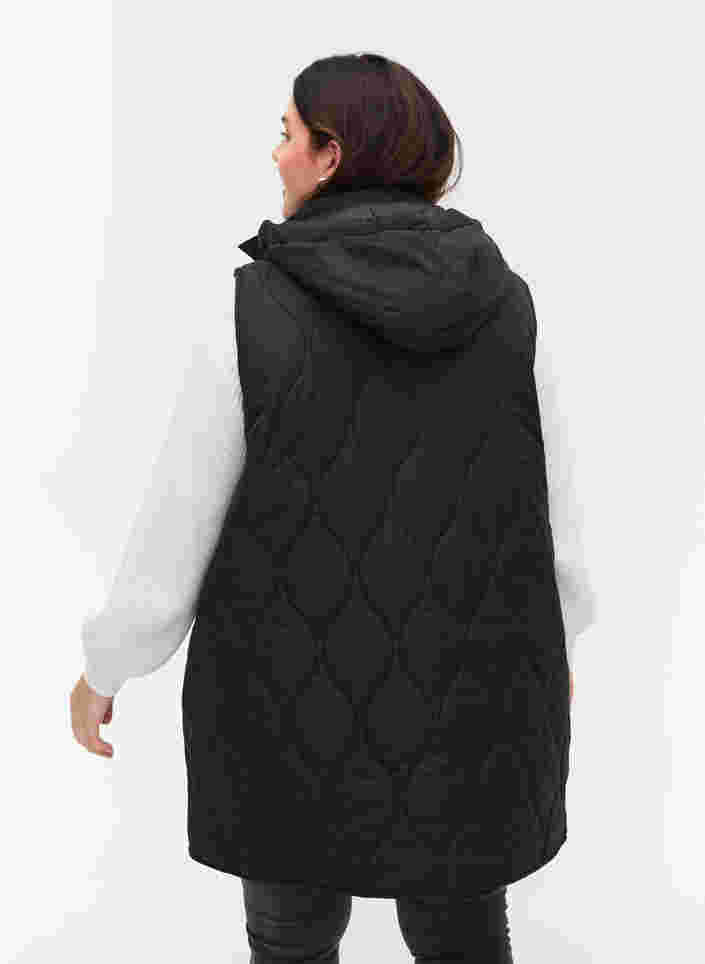 Weste mit Kapuze und Taschen, Black, Model image number 1