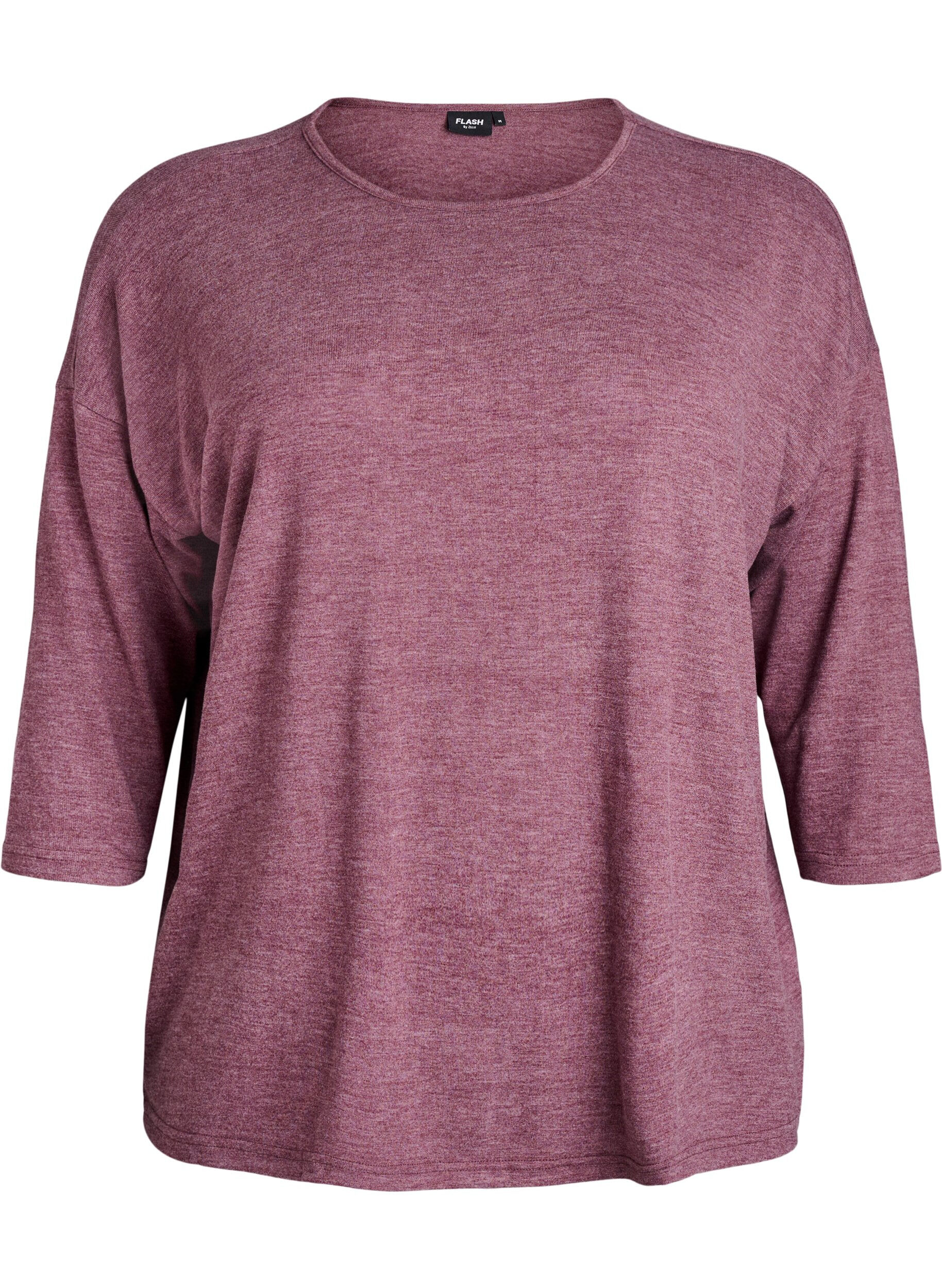 ZizziBluse aus Jersey mit 3/4-&Auml;rmeln, Rot, Packshot image number 0
